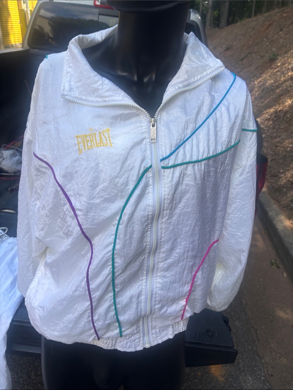 Everlast White Bomber Jacket with Multicolor Piping Plus The Pants.